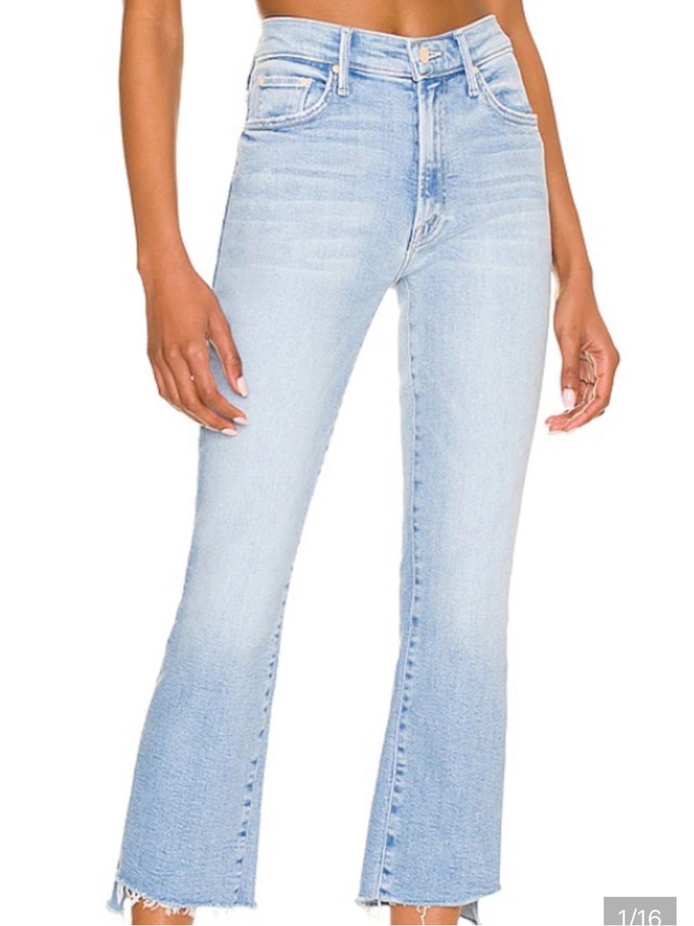 MOTHER The Insider Crop Step Fray Light Wash Limited Edition Jeans; sz 27